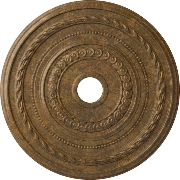 Ekena Millwork Cole Ceiling Medallion (Fits Canopies up to 9 1/8"), 25 3/8"OD x 3 3/8"ID x 1 3/8"P, Rubbed Bronze CM25CORZS - main